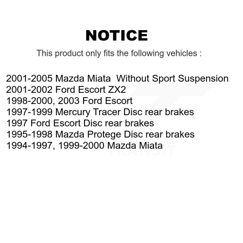 Rear Semi-Metallic Disc Brake Pads NWF-PRM636 For Mazda Miata Ford Escort Protege Mercury Tracer