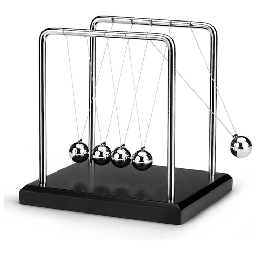 Tradeopia Newton's Cradle Classic Desk Toy & Stress Reliever | Elegant Physics Desk Decor | Ideal Gift for Science Enthusiasts