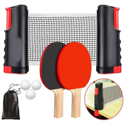 Ensemble de jeu de tennis de table portatif avec filet réglable Tradeopia – action de tennis de table rapide et amusante n'importe où | idéal pour la