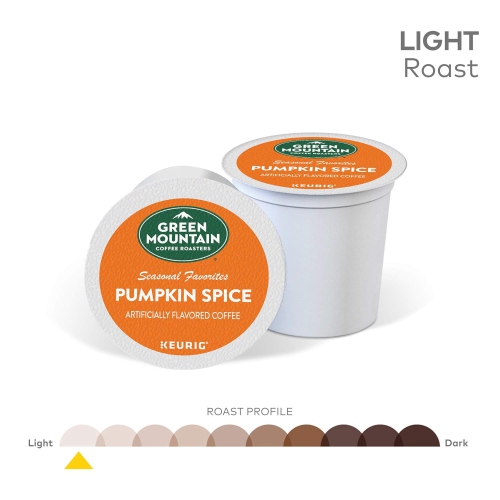 Green Mountain Coffee Roasters Pumpkin Spice, Single-Serve Keurig K-Cup Pods, Flavored Light Roast Coffee, 72 Count, 12 Count