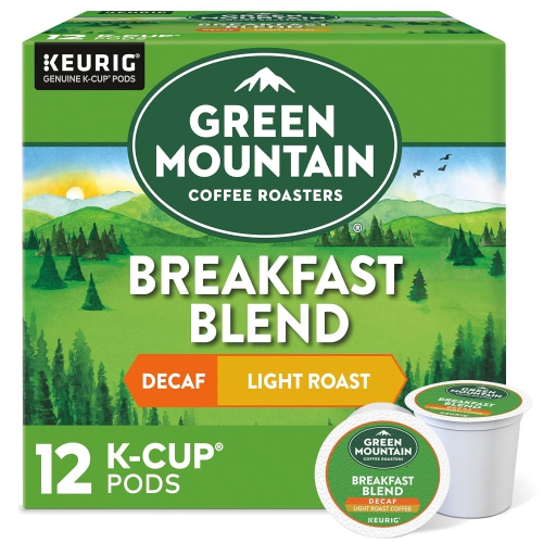 GREEN MOUNTAIN  Mountain Keurig Decaf Coffee Breakfast Blend, 0.31 Ounce (Pack Of 12) I love this coffee