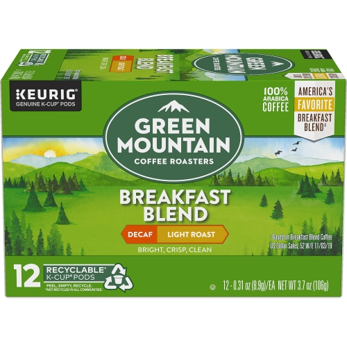 Green Mountain Keurig Decaf Coffee Breakfast Blend, 0.31 Ounce