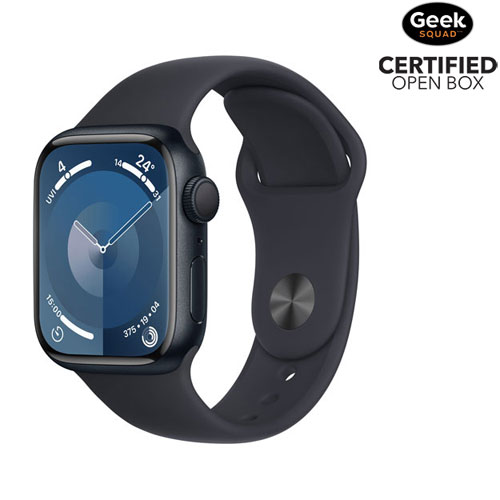 Open Box - Apple Watch Series 9 41mm Midnight Aluminium Case with Midnight Sport Band - Small/Medium