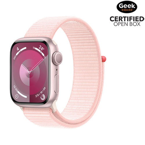 Open Box - Apple Watch Series 9 41mm Pink Aluminium Case with Light Pink Sport Loop - Small