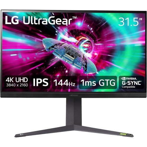 LG Ultragear – IPS UHD 4K, 144&nbsp;Hz, 1&nbsp;ms, HDR400, DCI-P3 95 % moniteur de jeu ajustable G-SYNC, FreeSync Premium, hauteur/pivot - 32GR93U-B