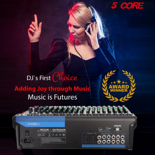 Console de mixage audio de base DJ Equipment console de son numérique  Karaoke XLR 16 canaux Bluetooth USB avec effets pour l'enregistrement  musique Studio PC Podcast Instruments Consola de Sonido 5