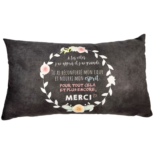 Chantal Lacroix - “To my teacher” Decorative Cushion, 17" x 13"