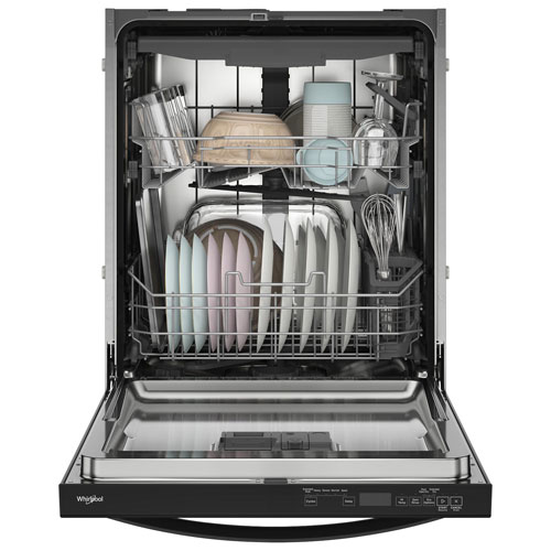 Lave-vaisselle encastrable 24 po 44 dB de Whirlpool à cuve en inox et 3e panier - Noir