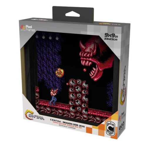 Contra Drago God Java NES 9"X 9" Pixel Frame 3D Pixel Box Art