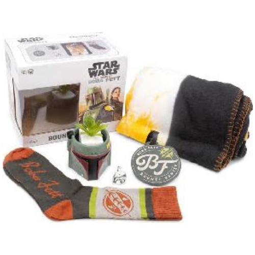 CULTURE FLY  Star Wars Boba Fett Blanket/socks/mini Planter/keychain Loot Box In Multicolor