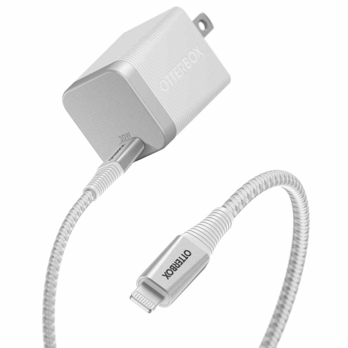 OtterBox Premium Pro Wall Charger 30W USB-C GaN w/USB-C to Lightning Cable 6ft White