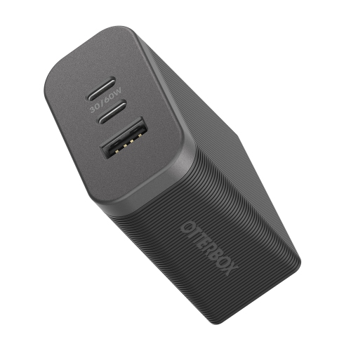 OtterBox Premium Pro Dual USB-C Wall Charger w/Extra USB-A 72W | Black