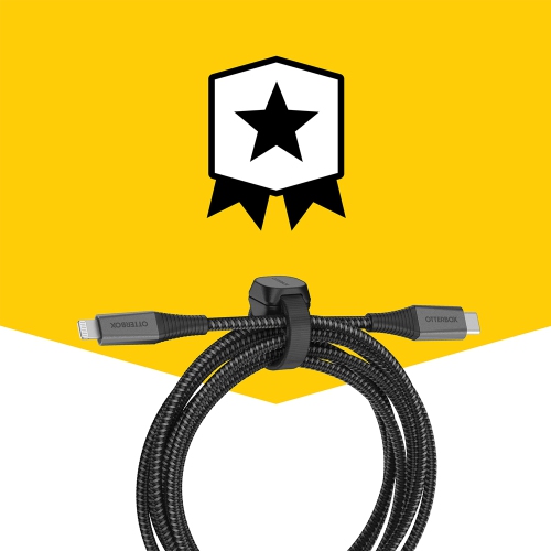OtterBox Premium Pro Charge/Sync USB-C to Lightning PD Cable 6ft | Black