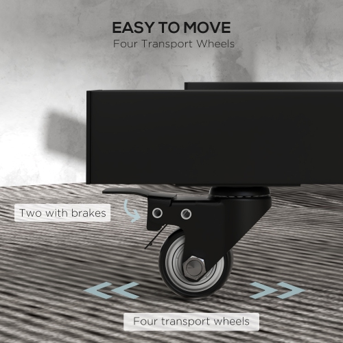 Soozier Weight Plate Rack, Bumper Plate Rack Holder for 2 inch Plates and Bars, with 4 Transport Wheels and 6 Fasten Clamps, 440 lbs Capacity