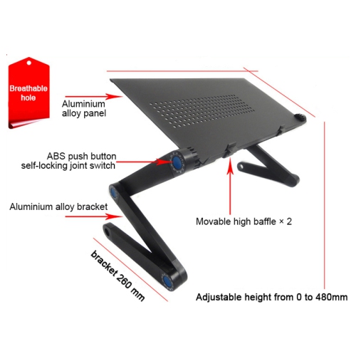 Folding laptop stand desk 23.2" Adjustable Laptop Stand for bed Lap Desks Laptop table Portable with Cooling & Fan Mouse