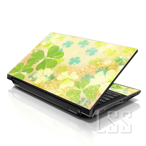 LSS  15 15.6 Inches Laptop Notebook Skin Sticker With 2 Wrist Pads - Reusable Cover Protector Vinyl Sticker Cover Decal Fits 13" - 16" - Irish Pattern