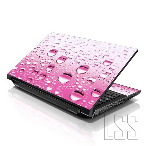 LSS 15 15.6 Inches Laptop Notebook Skin Sticker with 2 Wrist Pads - Reusable Cover Protector Vinyl Sticker Cover Decal Fits 13" - 16" - Pink Water