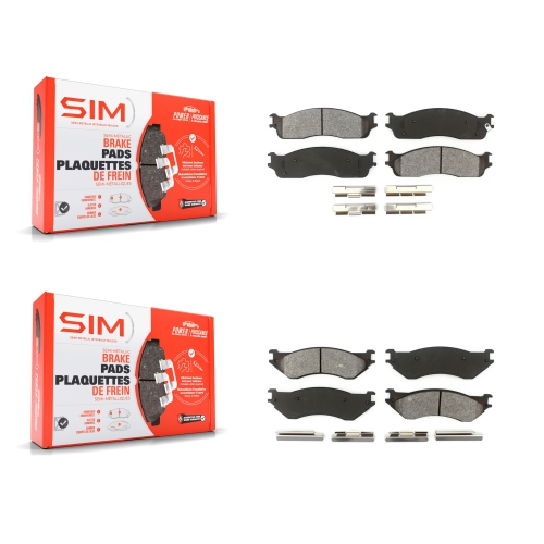 SIM  Front Rear Semi-Metallic Brake Pads Kit for Dodge Ram 1500 3500 2500 Ksm-100442