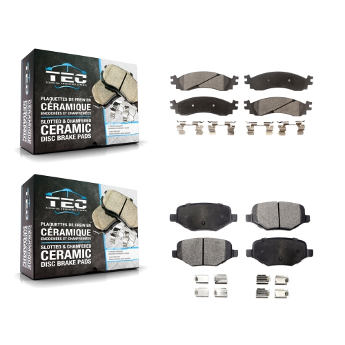 Front Rear Ceramic Brake Pads Kit For 2010-2012 Ford Taurus SHO KTC-100081