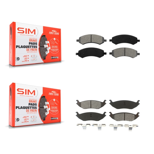 SIM  Front Rear Semi-Metallic Brake Pads Kit for Ram 1500 Classic Dodge Chrysler Aspen Durango Ksm-100048