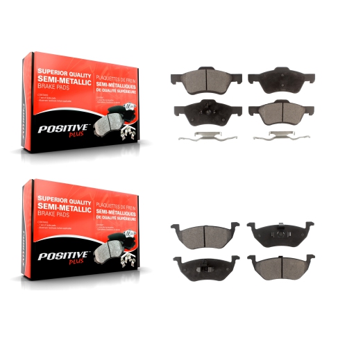 POSITIVE PLUS  Front Rear Semi-Metallic Brake Pads Kit for Ford Escape Mercury Mariner Kpf-100026