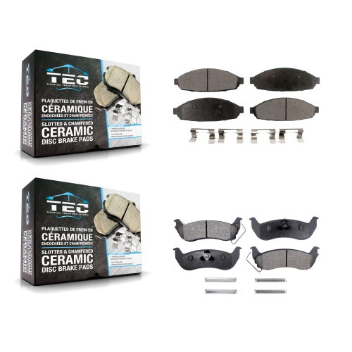 Front Rear Ceramic Brake Pads Kit For Ford Crown Victoria Lincoln Town Car Mercury Grand KTC-100489