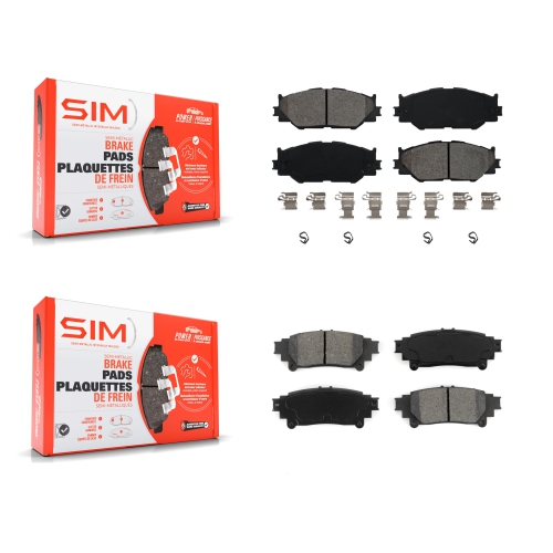 SIM  Front Rear Semi-Metallic Brake Pad Kit for Lexus Is250 Base With Rwd With F Sport Package Ksm-100076