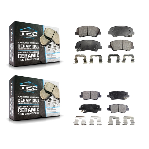 TEC  Front Rear Ceramic Brake Pads Kit for Hyundai Elantra Accent Kia Rio Gt Forte Veloster Ktc-100243