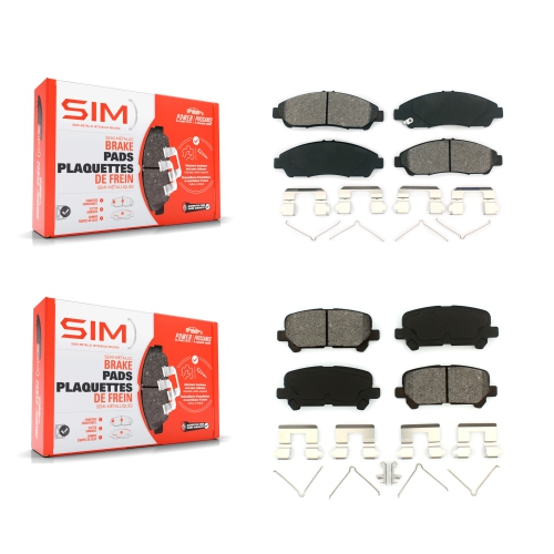 SIM  Front Rear Semi-Metallic Brake Pads Kit for Honda Pilot Acura Mdx Zdx Ksm-100145