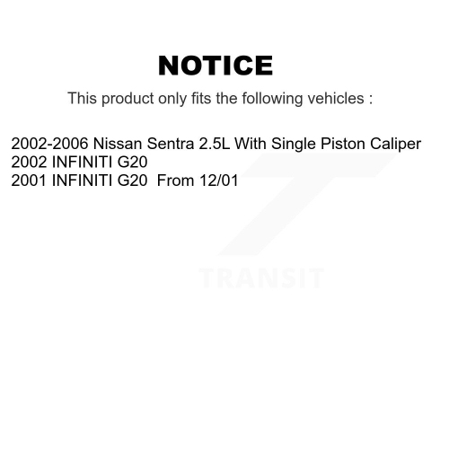 Front Rear Ceramic Disc Brake Pads Kit For Nissan Sentra INFINITI G20 KNF-100936