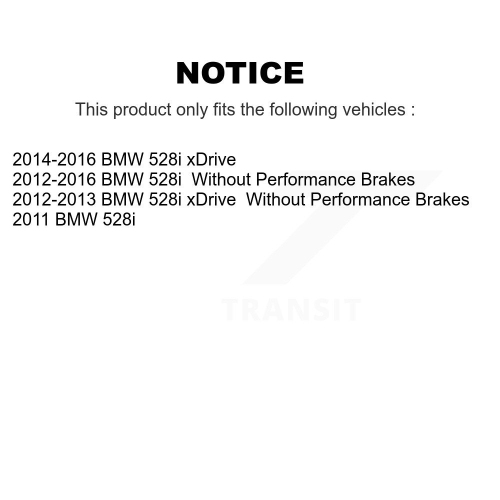 Front Rear Semi-Metallic Brake Pads Kit For BMW 528i xDrive KPF-100200