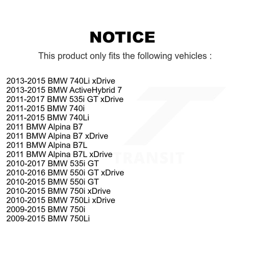 Front Rear Semi-Metallic Disc Brake Pads Kit For BMW 750i xDrive 750Li 535i GT 550i 740Li KNF-101092