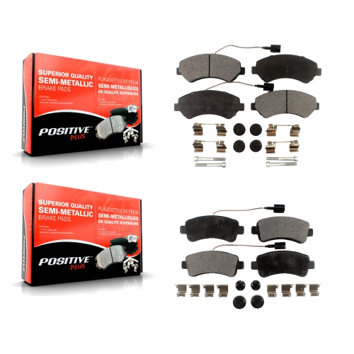 POSITIVE PLUS  Front Rear Semi-Metallic Brake Pad Kit for Ram Promaster 2500 3500 1500 With Vented Rotor Kpf-100218