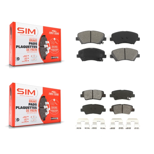 SIM  Front Rear Semi-Metallic Brake Pad Kit for Hyundai Elantra Accent Kia Rio Gt Forte Forte5 Ksm-100190