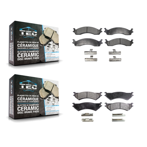 Front Rear Ceramic Brake Pads Kit For Ford E-350 Super Duty E-250 Econoline Club Wagon KTC-100358
