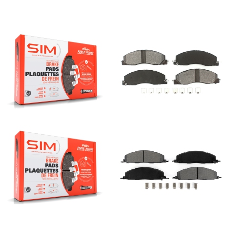SIM  Front Rear Semi-Metallic Brake Pads Kit for Ram 3500 2500 1500 Dodge Ksm-100152