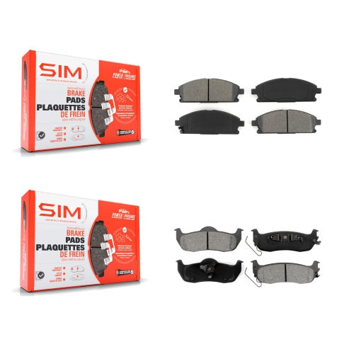 SIM  Front Rear Semi-Metallic Brake Pads Kit for 2004 Nissan Pathfinder to 07 04 Ksm-100373