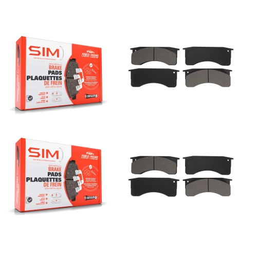 SIM  Front Rear Semi-Metallic Brake Pad Kit for Ic Corporation International Ce School Bus 268 Ksm-100546