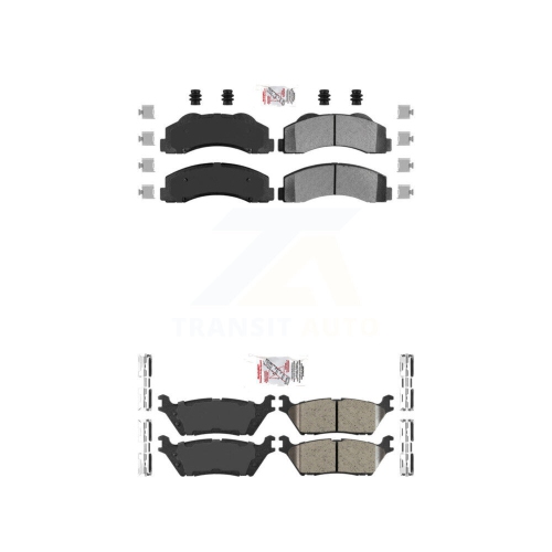AMERIBRAKES  Front Semi-Metallic Rear Ceramic Disc Brake Pads Kit for Ford F-150 Knf-101370