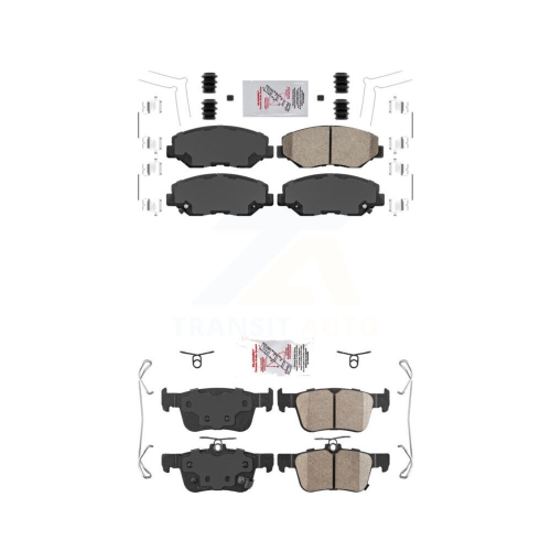 AMERIBRAKES  Front Rear Ceramic Disc Brake Pads Kit for Honda Civic Knf-100304