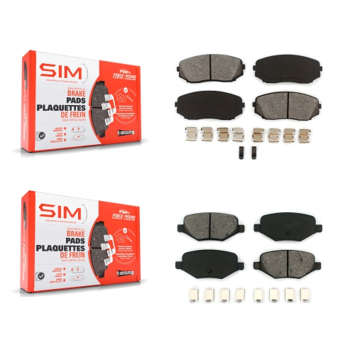 SIM  Front Rear Semi-Metallic Brake Pads Kit for Ford Edge Lincoln Mkx Ksm-100096