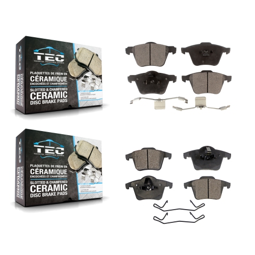 TEC  Front Rear Ceramic Brake Pad Kit for 2003-2014 Volvo Xc90 With 336MM Diameter Rotor Ktc-100013