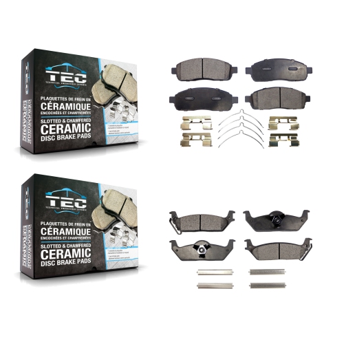 TEC  Front Rear Ceramic Brake Pads Kit for Ford F-150 Lincoln Mark Lt Ktc-100055
