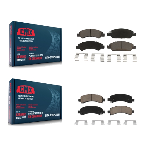 Front Rear Ceramic Brake Pads Kit For 2009-2014 Chevrolet Express 1500 GMC Savana KCX-100224