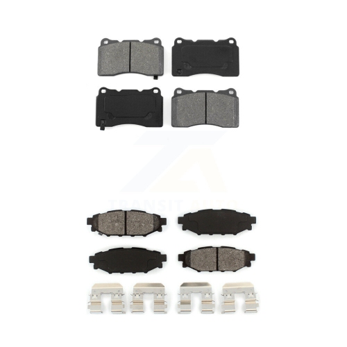 Front Rear Semi-Metallic Brake Pads Kit For 2014 Subaru WRX With 15" Factory Wheels KSM-100004