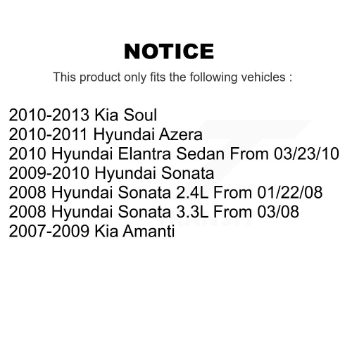 Ensemble de plaquettes de frein avant semi-métalliques pour Hyundai Kia Soul Elantra Sonata Amanti Azera KSM-100420