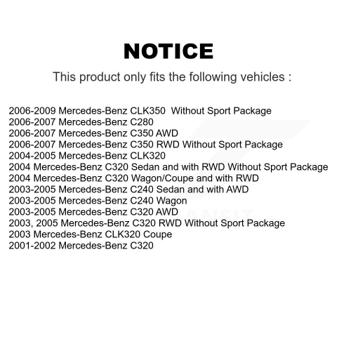 Jeu de plaquettes de frein avant semi-métalliques arrière pour Mercedes-Benz C280 C240 CLK350 CLK320 C320 KSM-100388