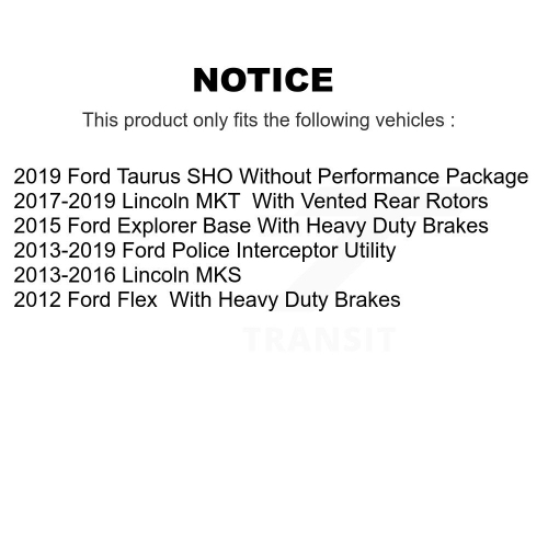 Front Rear Ceramic Disc Brake Pads Kit For Ford Explorer Police Interceptor Utility Flex KNF-100153