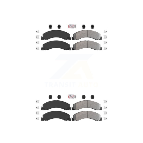 AMERIBRAKES  Front Rear Semi-Metallic Disc Brake Pads Kit for Ram Dodge Sterling Truck 4500 5500 45 55 Knf-101321