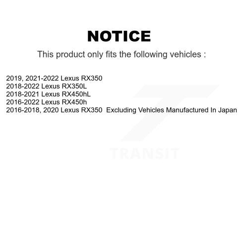 Plaquettes de frein semi-métalliques avant arrière pour Lexus RX350 RX450&nbsp;h RX350&nbsp;L RX450hL KPF-100464